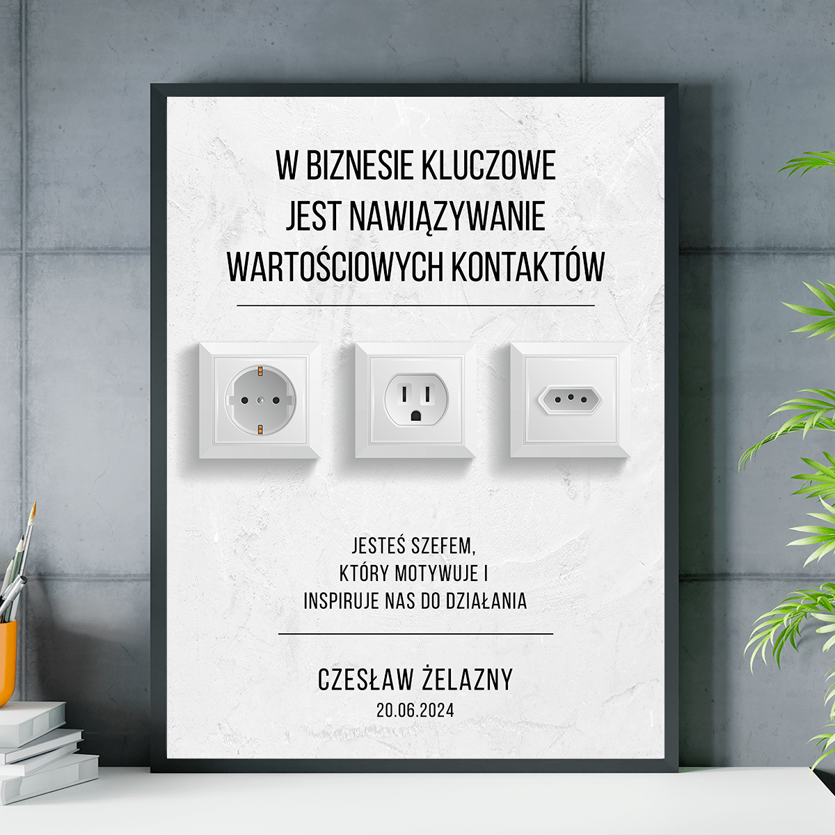 Wartościowe kontakty - plakat, spersonalizowany prezent dla szefa - Adamell.pl