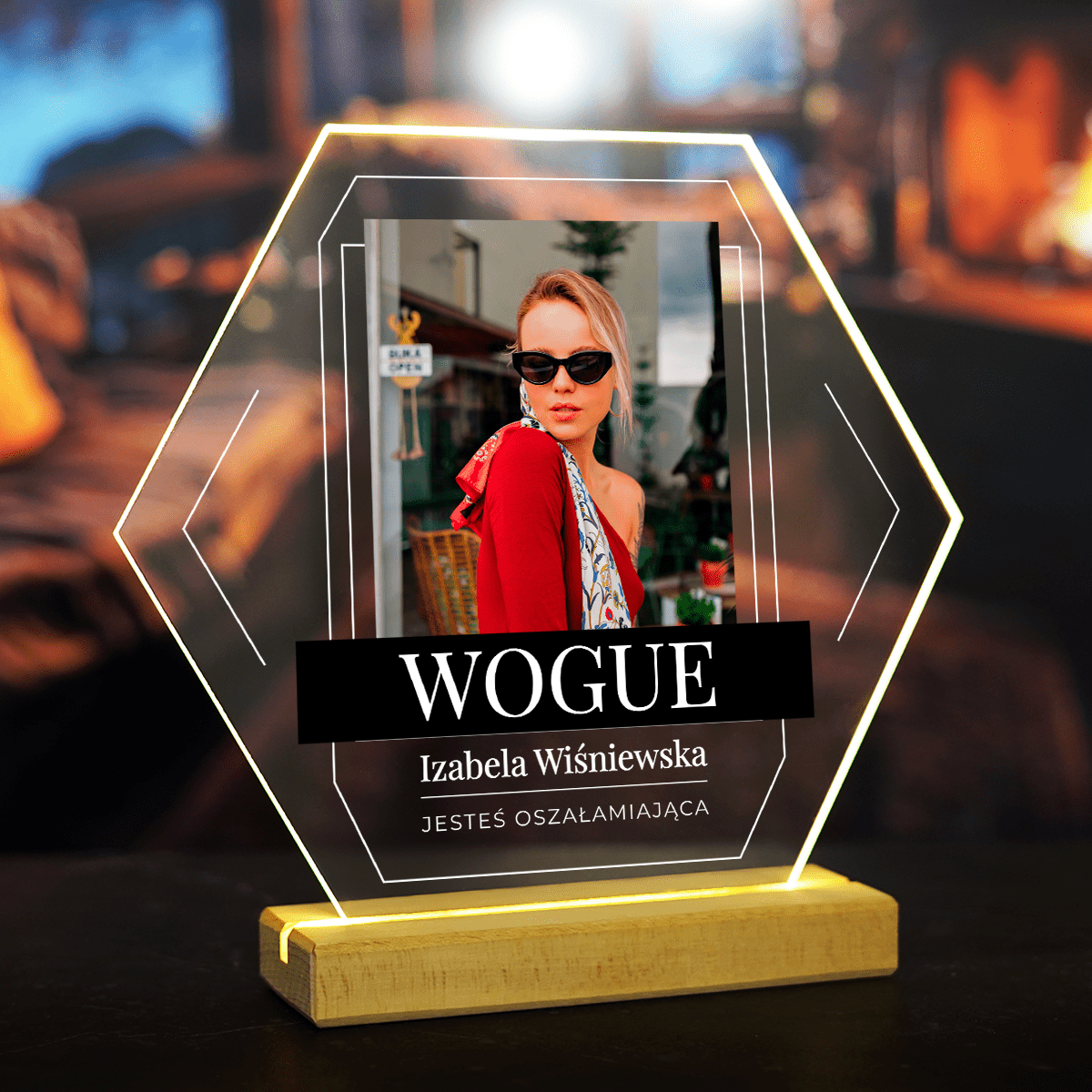 Wogue - Druk na szkle, spersonalizowany prezent dla żony - Adamell.pl