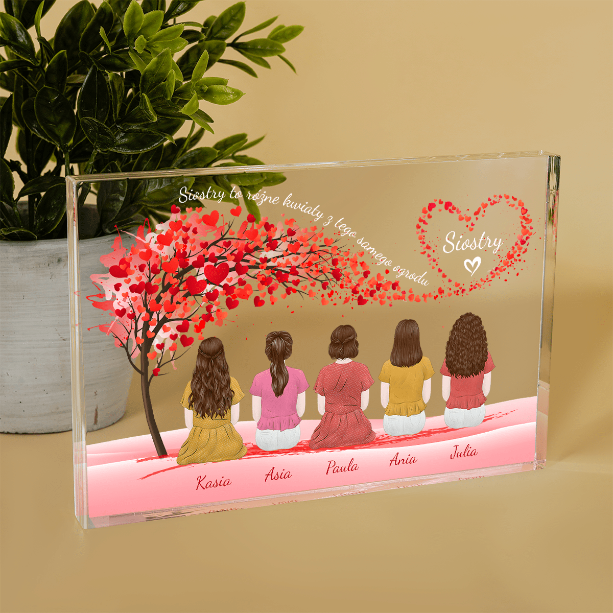 Wyjątkowe siostry - Druk na szkle, spersonalizowany prezent dla siostry - Adamell.pl