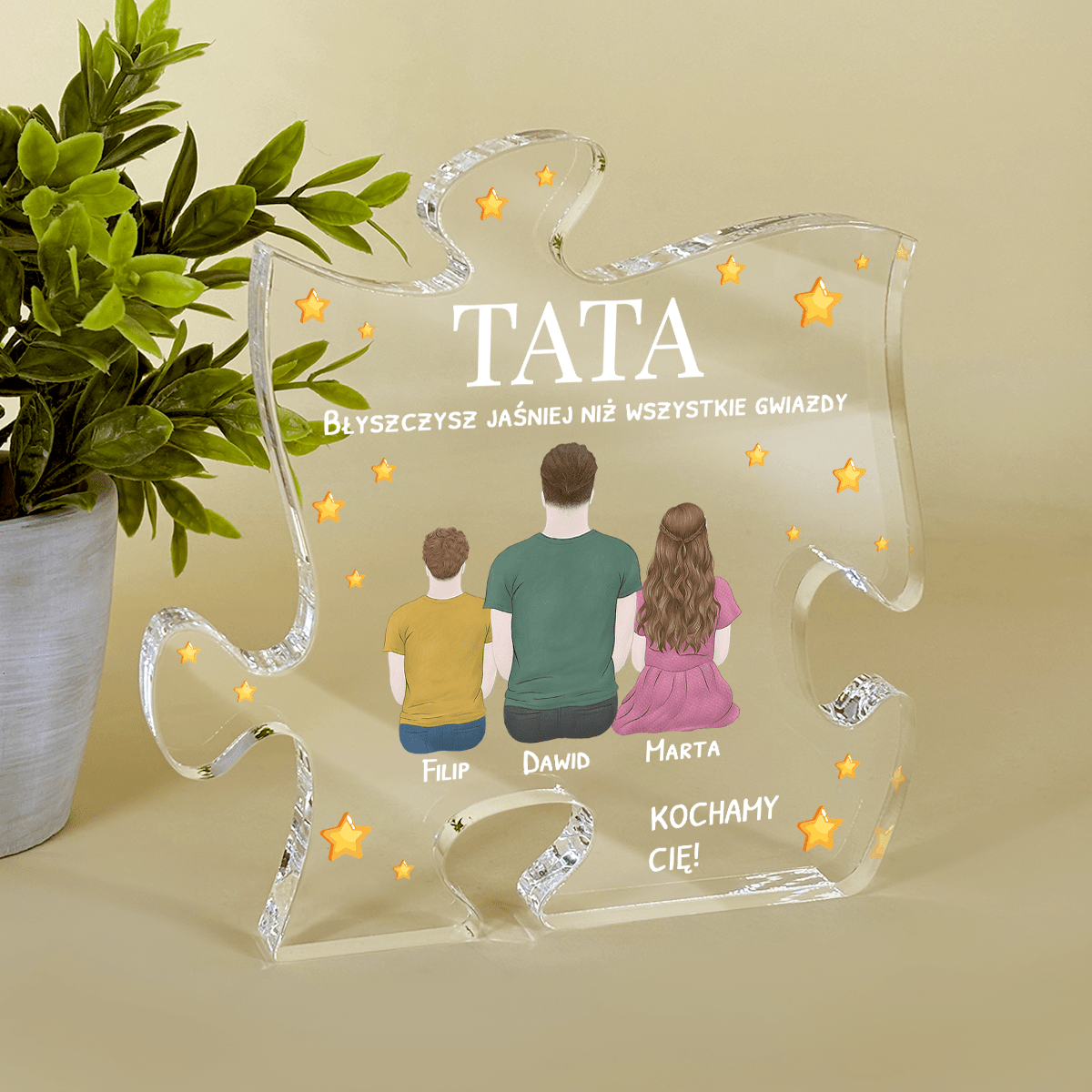 Wyjątkowy tata - Druk na szkle - puzzel, spersonalizowany prezent dla taty - Adamell.pl