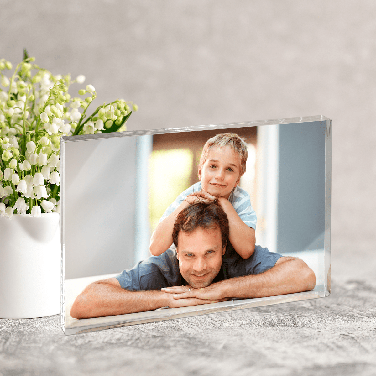 Zdjęcie dziecka z tatą - Druk na szkle, spersonalizowany prezent dla taty - Adamell.pl