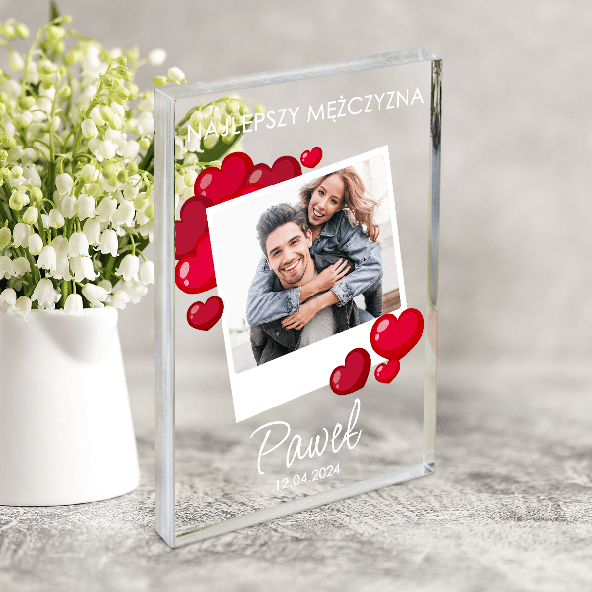 Zdjęcie z najlepszym mężczyzną - Druk na szkle, spersonalizowany prezent dla mężczyzny - Adamell.pl