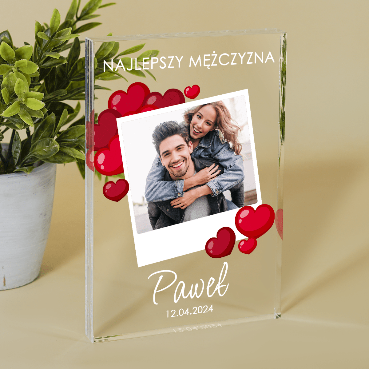 Zdjęcie z najlepszym mężczyzną - Druk na szkle, spersonalizowany prezent dla mężczyzny - Adamell.pl