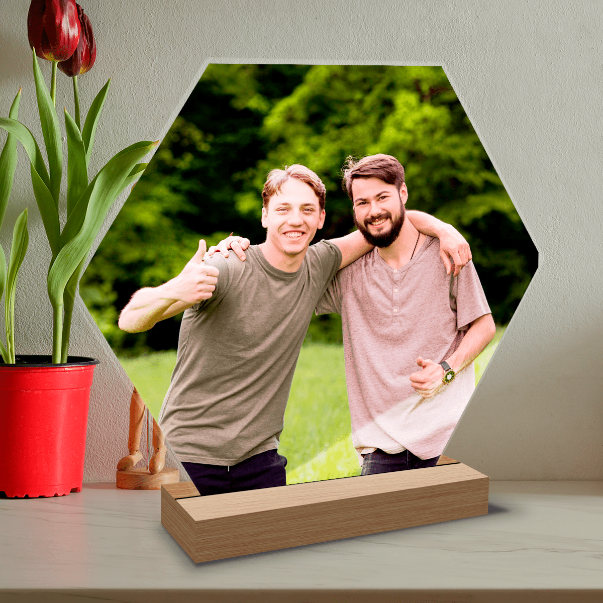 Zdjęcie z przyjacielem - Druk na szkle, spersonalizowany prezent dla przyjaciela - Adamell.pl