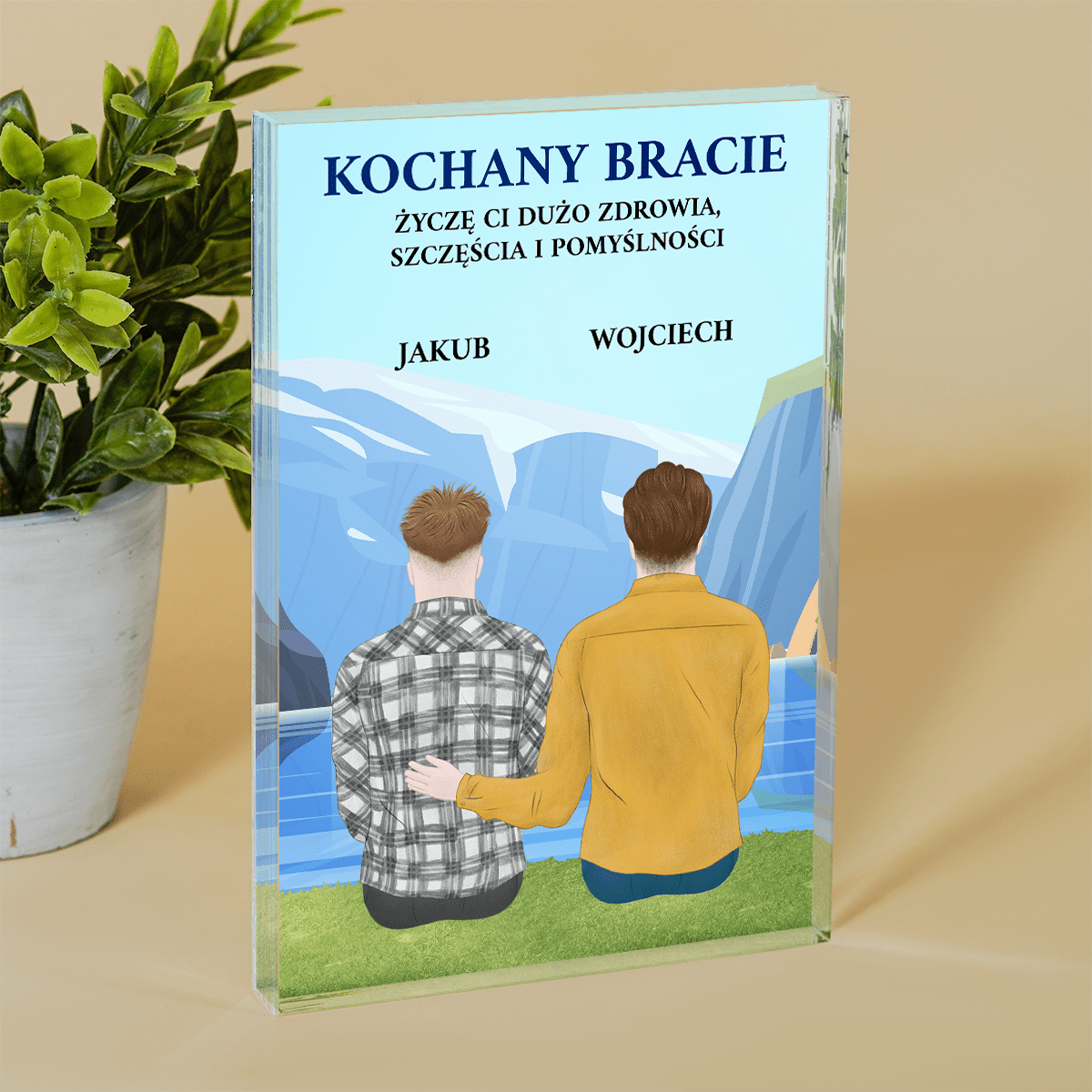 Życzenia dla brata Clipart - Druk na szkle, spersonalizowany prezent dla brata - Adamell.pl
