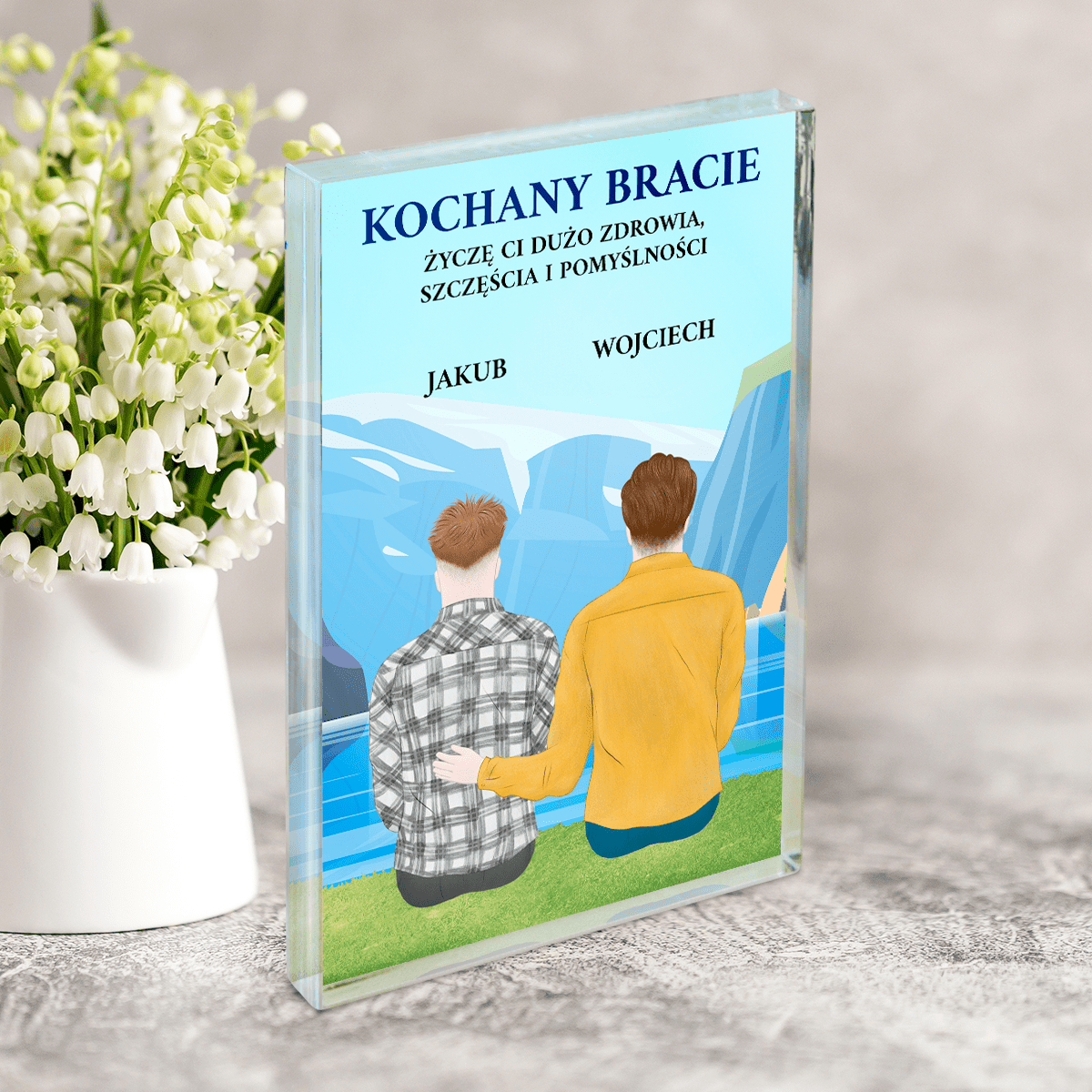 Życzenia dla brata Clipart - Druk na szkle, spersonalizowany prezent dla brata - Adamell.pl