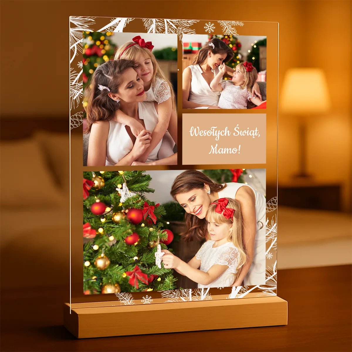 Życzenia świąteczne od dziecka - Druk na szkle, spersonalizowany prezent dla mamy - Adamell.pl