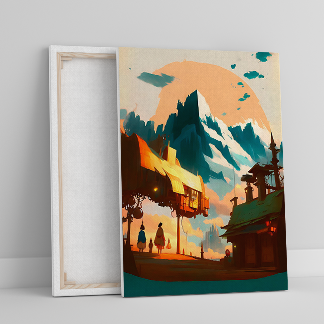 Góry nowoczesna grafika - druk na płótnie, prezent