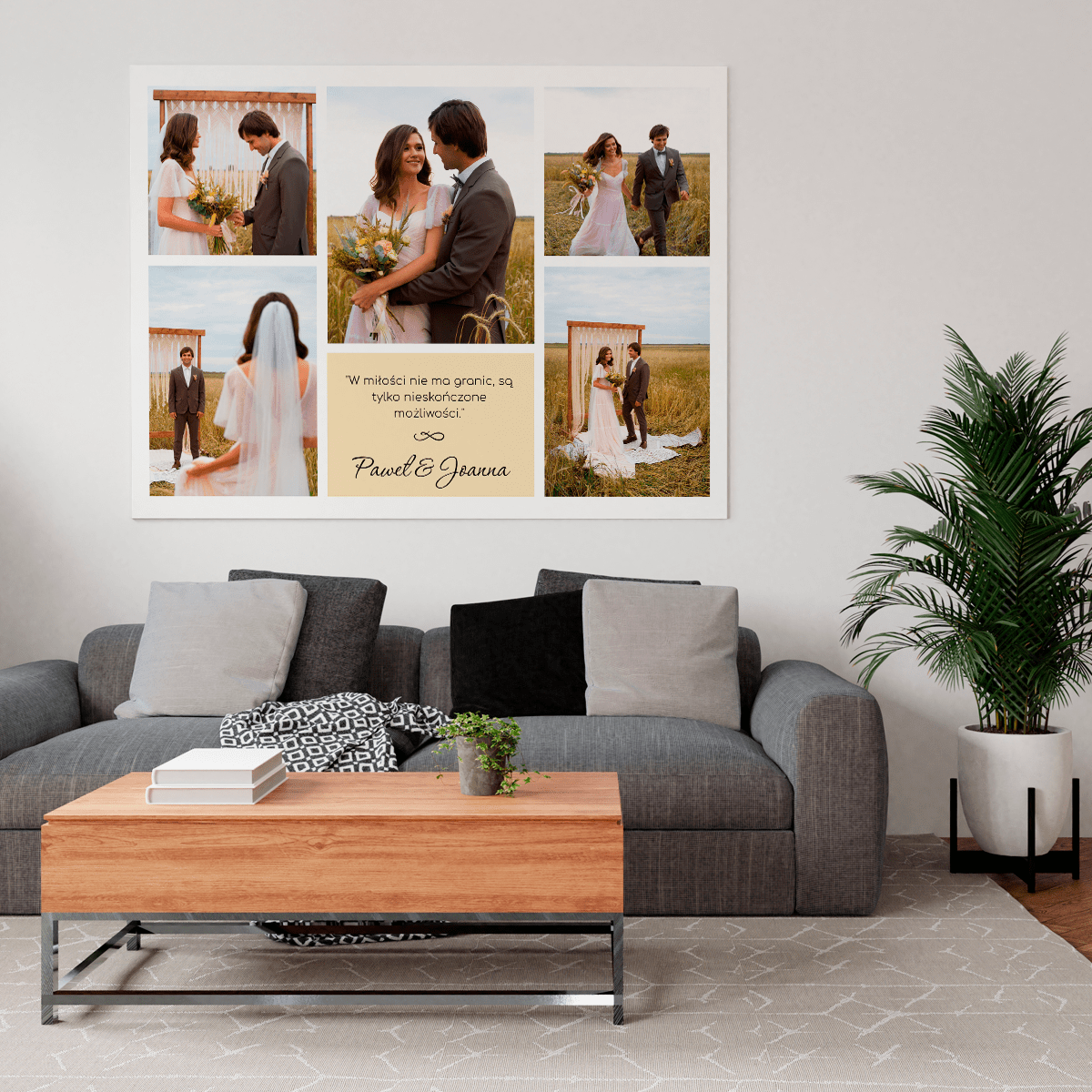 Bezgraniczna miłość - druk na płótnie, spersonalizowany prezent dla pary - Adamell.pl