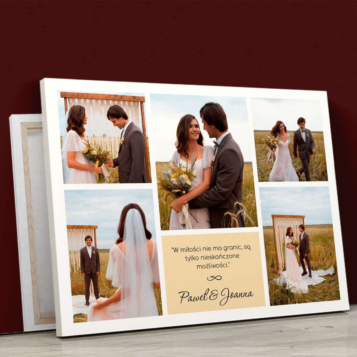 Bezgraniczna miłość - druk na płótnie, spersonalizowany prezent dla pary - Adamell.pl