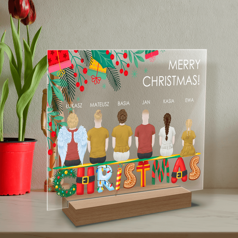 Clipart Merry Christmas - Druk na szkle, spersonalizowany prezent dla rodziny - Adamell.pl