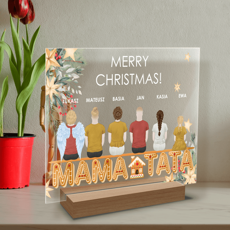 Clipart świąteczny rodzice - Druk na szkle, spersonalizowany prezent dla rodziców - Adamell.pl