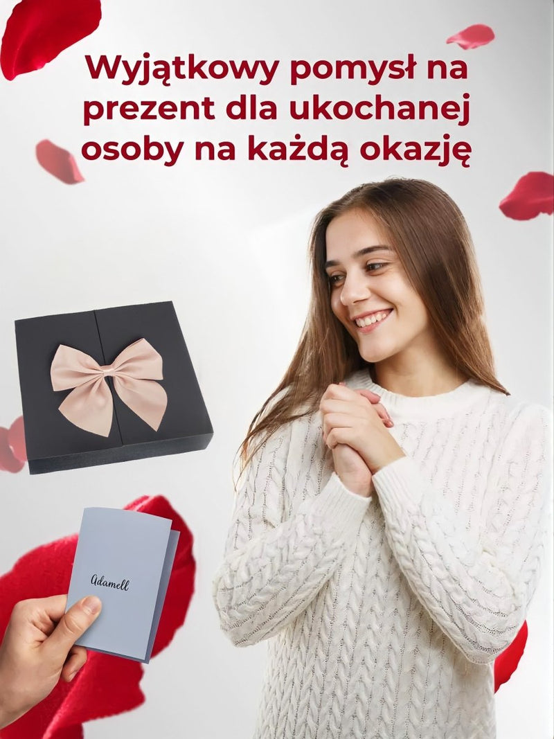 Czarne Pudełko Prezentowe z Wiecznymi Różami na biżuterię + GRATISY - Adamell.pl