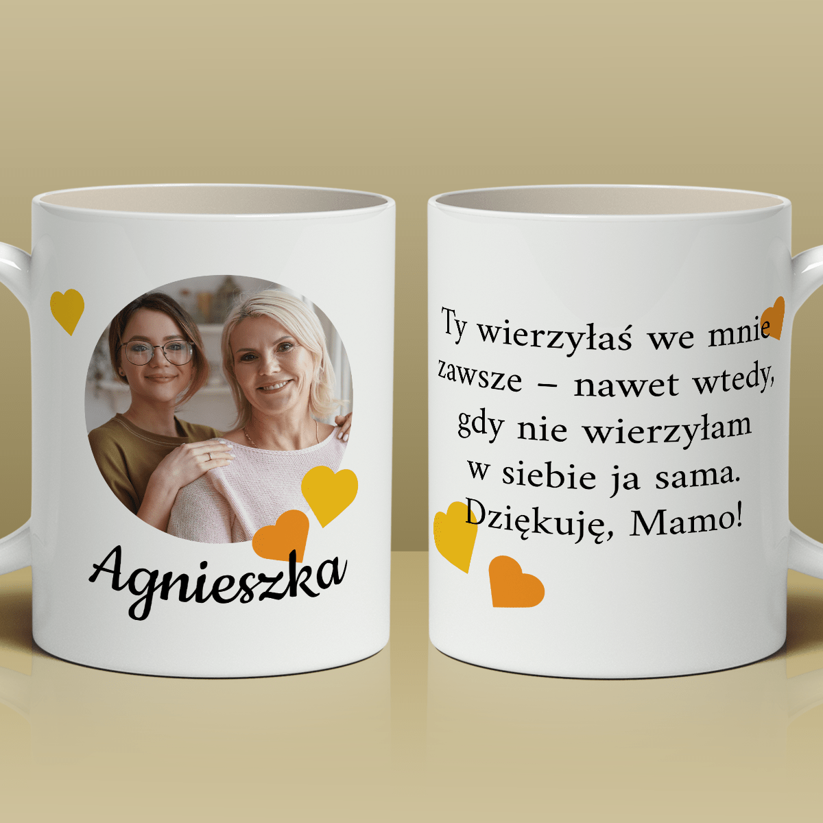 Dla mamy imię + zdjęcie - 1x Kubek z nadrukiem, spersonalizowany prezent dla mamy - Adamell.pl