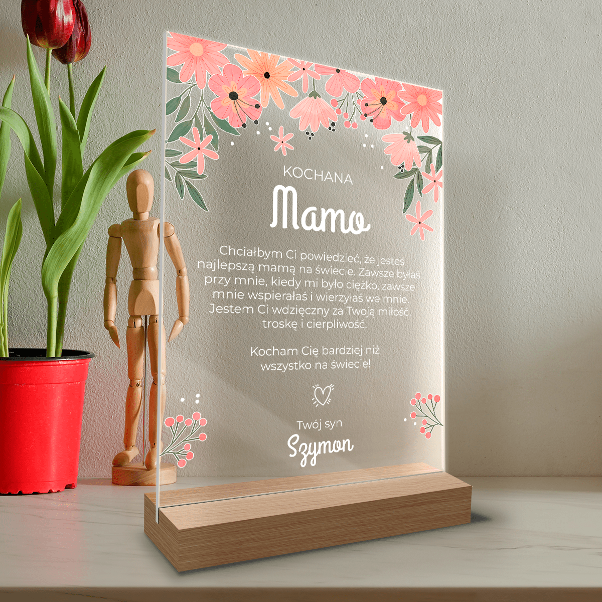 Dla najwspanialszej mamy - Druk na szkle, spersonalizowany prezent dla mamy - Adamell.pl