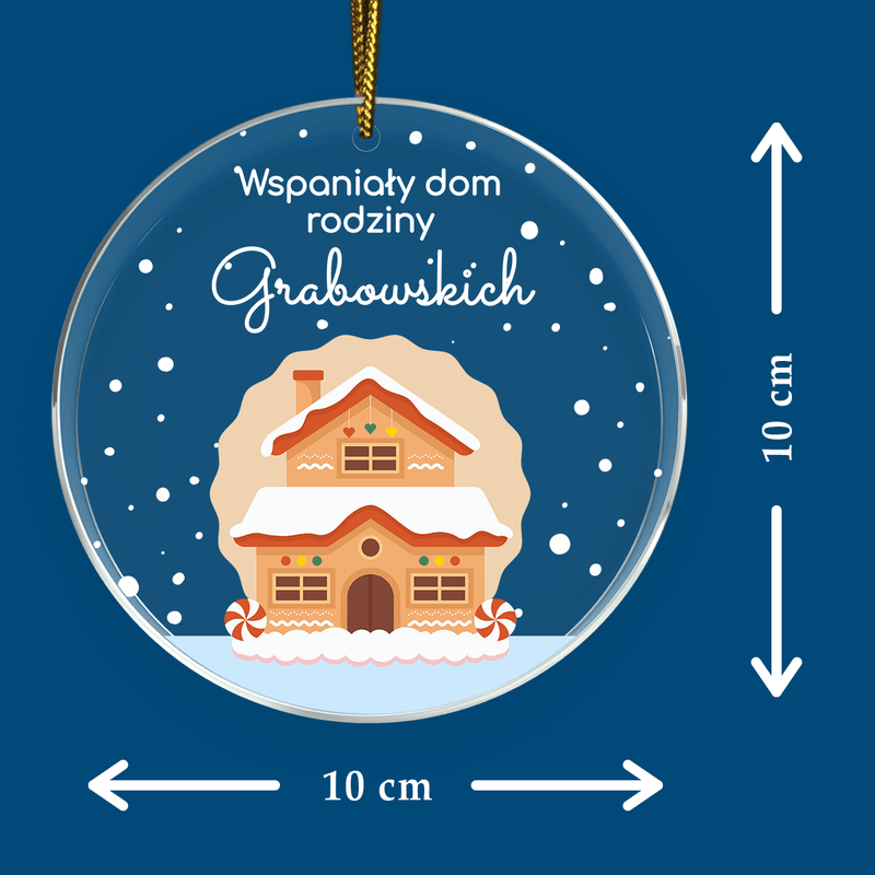 Domek z piernika - bombka choinkowa, spersonalizowany prezent dla rodziców - Adamell.pl