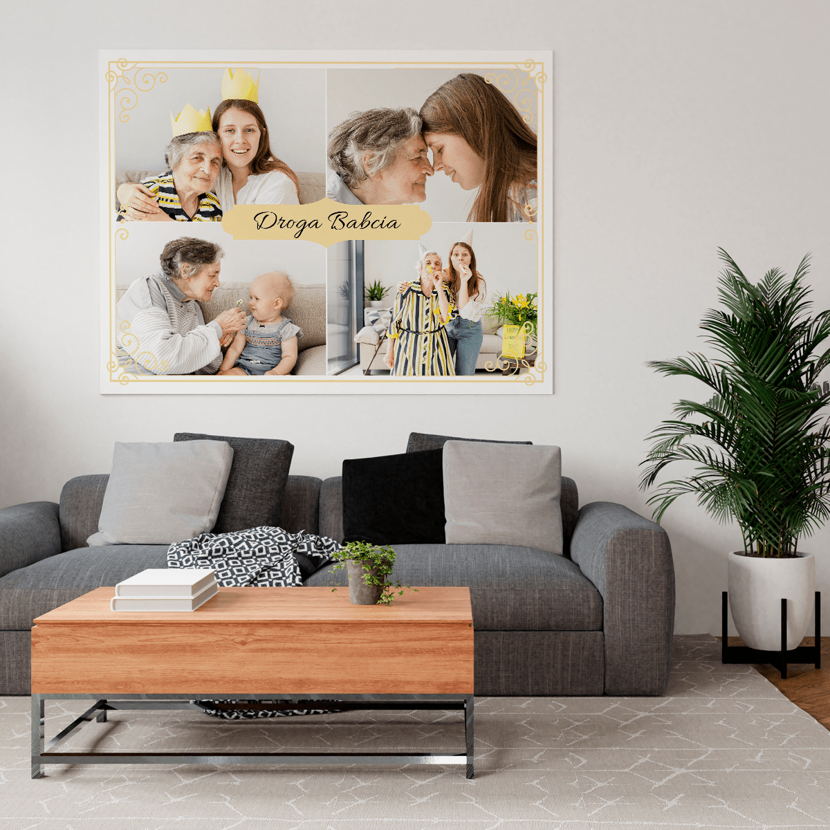 Droga Babcia kolaż - druk na płótnie, spersonalizowany prezent dla babci - Adamell.pl