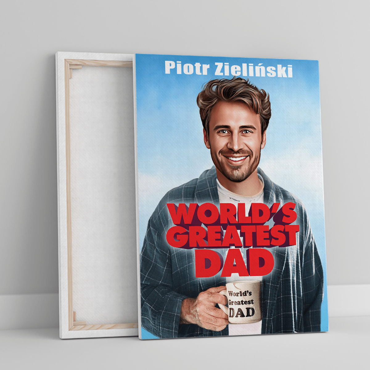Greatest Dad - druk na płótnie, spersonalizowany prezent dla taty - Adamell.pl