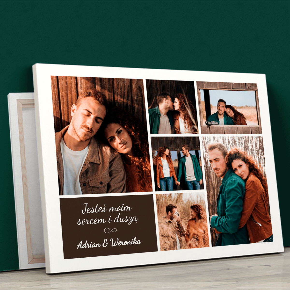 Jesteś moim sercem kolaż - druk na płótnie, spersonalizowany prezent - Adamell.pl