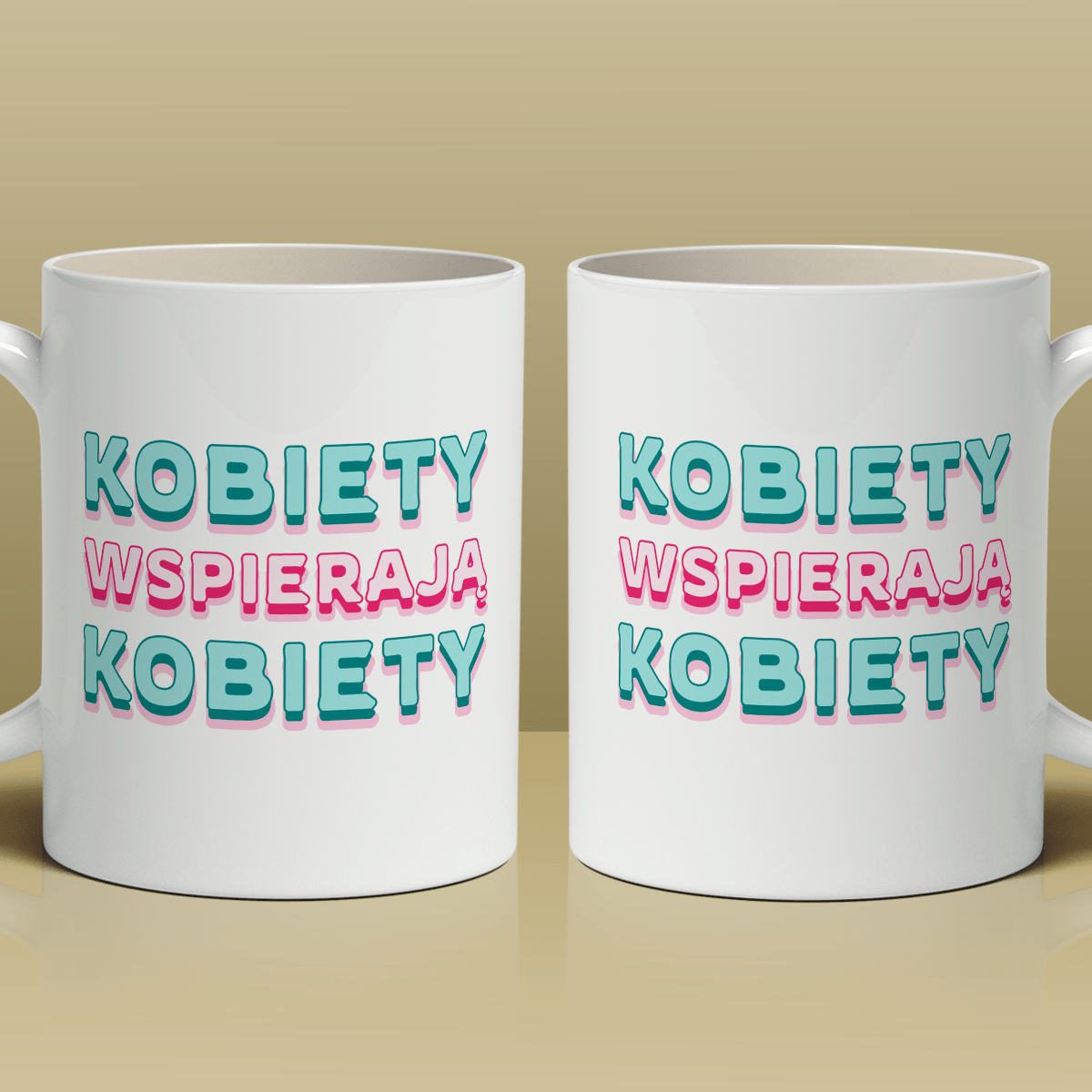Kobiety wspierają kobiety - 1x Kubek z nadrukiem, spersonalizowany prezent dla kobiety - Adamell.pl