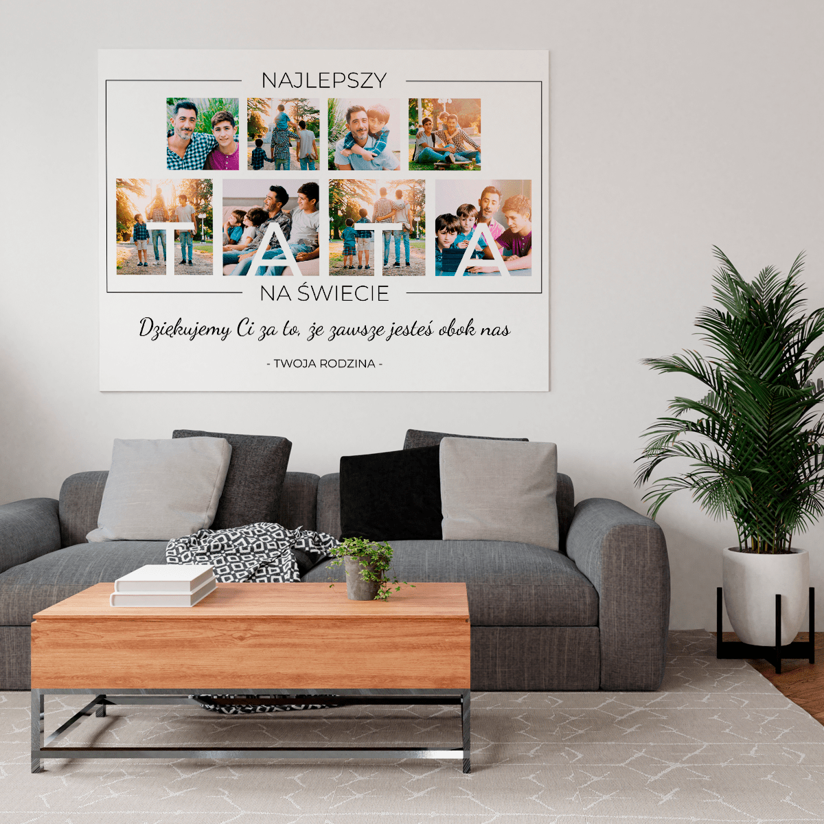 Kochającemu tacie kolaż - druk na płótnie, spersonalizowany prezent dla taty - Adamell.pl