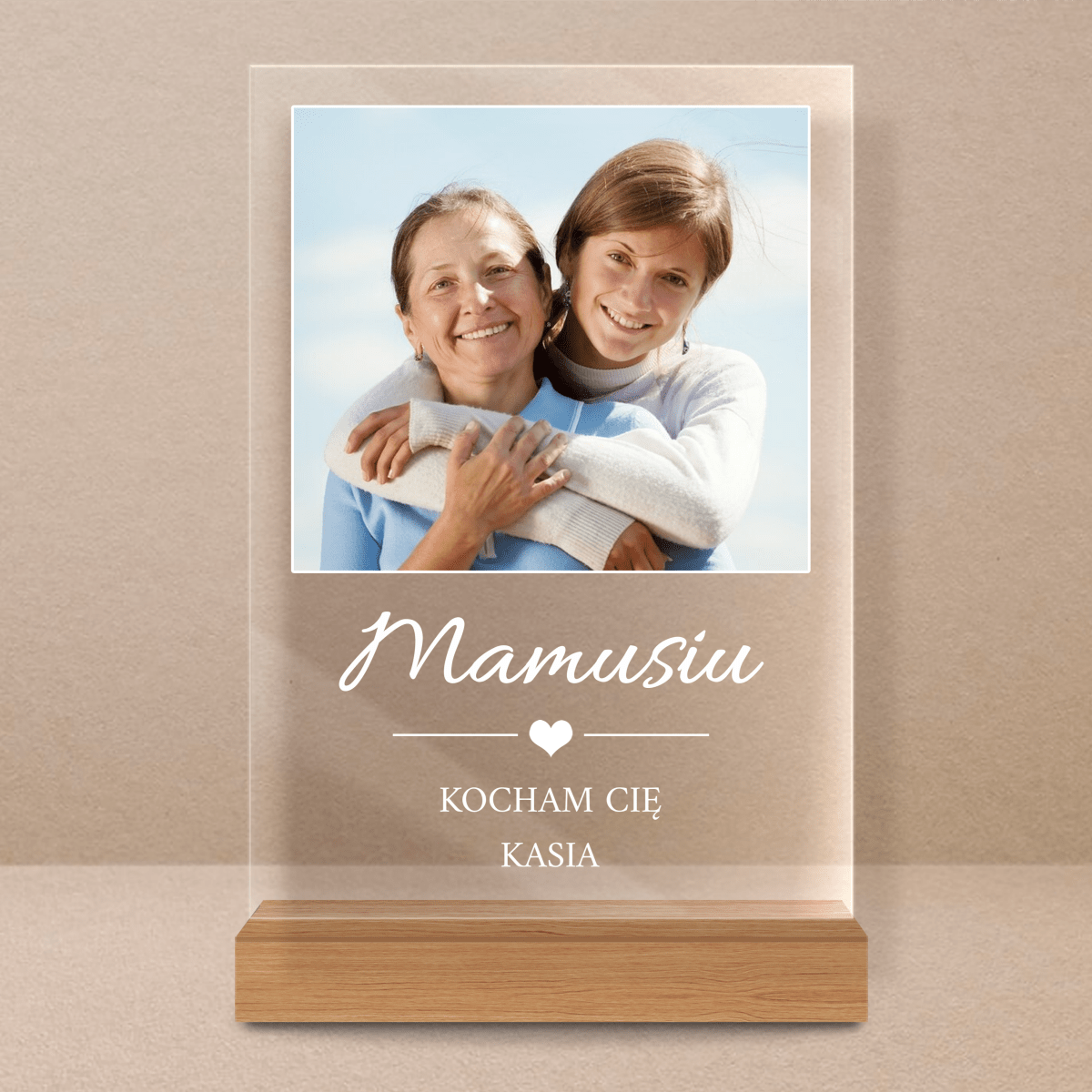 Kocham Cię mamo! - Druk na szkle, spersonalizowany prezent dla mamy - Adamell.pl