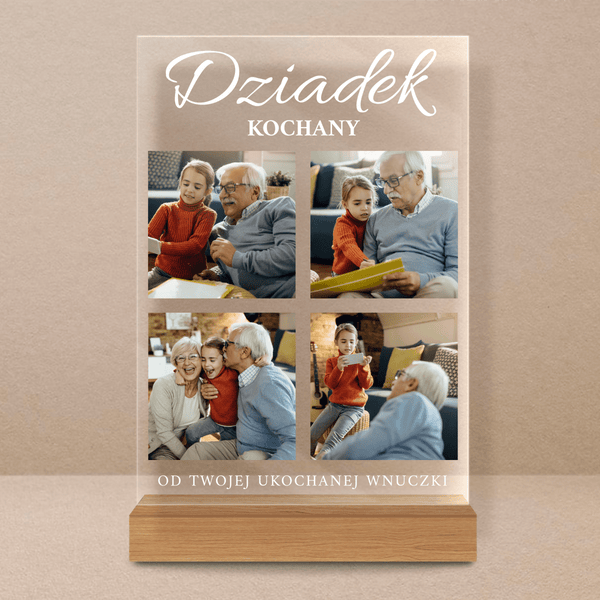 Kochany dziadek - Druk na szkle, spersonalizowany prezent dla dziadka - Adamell.pl