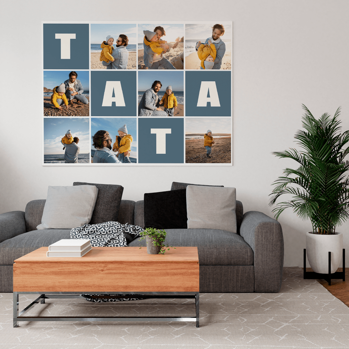 Kolaż 8 zdjęć - druk na płótnie, spersonalizowany prezent dla taty - Adamell.pl