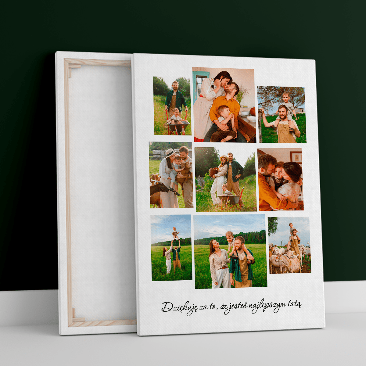 Kolaż 9 zdjęć dla taty - druk na płótnie, spersonalizowany prezent dla taty - Adamell.pl