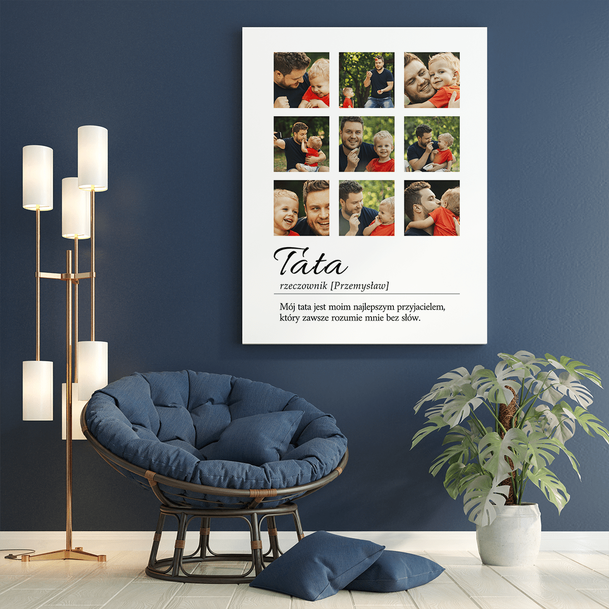 Kolaż dla tatusia - druk na płótnie, spersonalizowany prezent dla taty - Adamell.pl