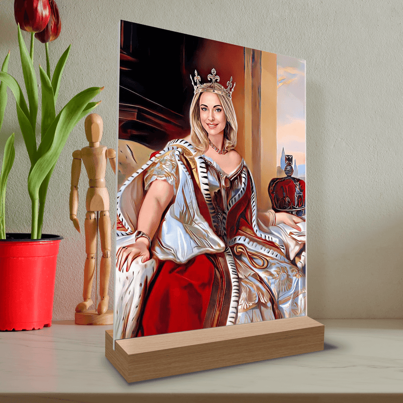 Królowa portret - Druk na szkle, spersonalizowany prezent - Adamell.pl - Wyjątkowe Prezenty