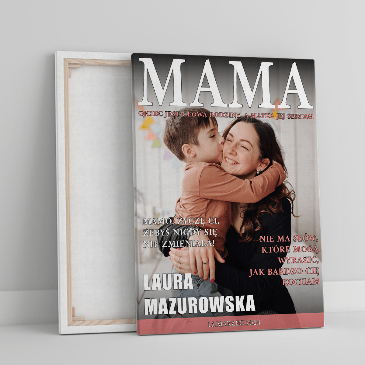 Magazyn ,,Mama'' - druk na płótnie, spersonalizowany prezent dla mamy - Adamell.pl