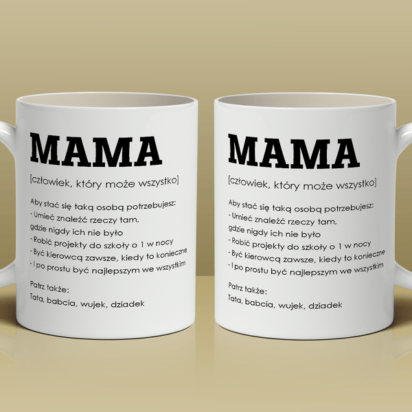 Mama może wszystko - Kubek z nadrukiem, spersonalizowany prezent dla mamy - Adamell.pl