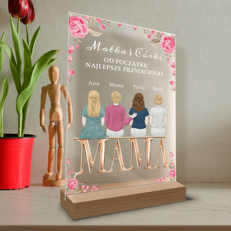 Mama, najlepsza przyjaciółka - Druk na szkle, spersonalizowany prezent dla mamy - Adamell.pl - Wyjątkowe Prezenty
