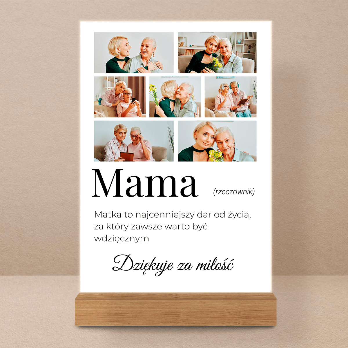 MAMA Znaczenie słowa - Druk na szkle, spersonalizowany prezent dla mamy - Adamell.pl