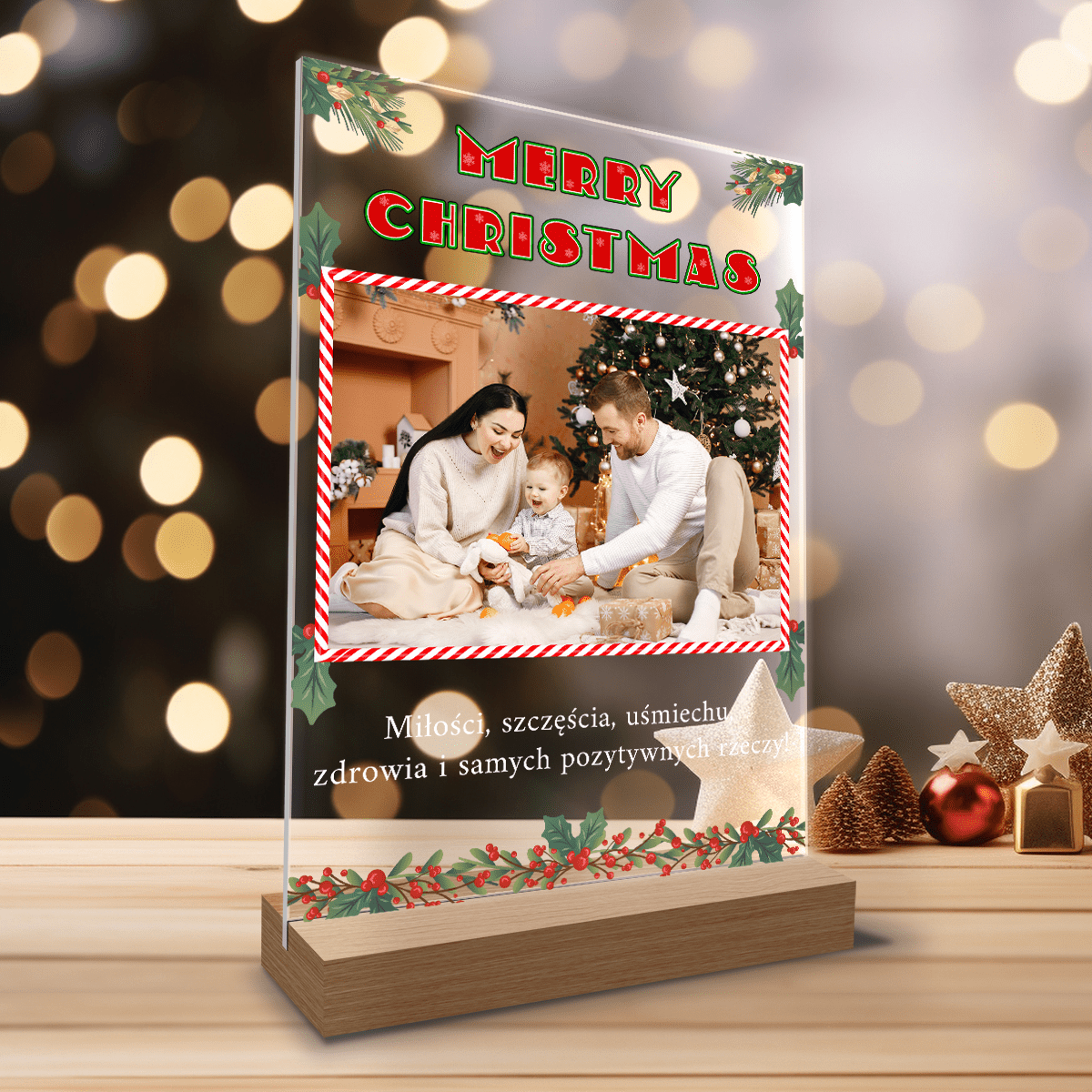 Marry Christmas dla rodziców - Druk na szkle, spersonalizowany prezent dla rodziców - Adamell.pl