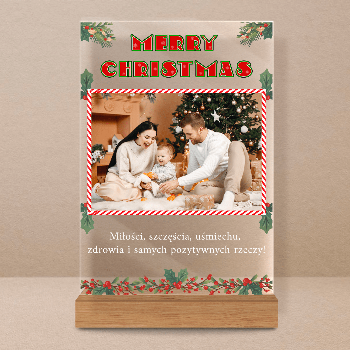 Marry Christmas dla rodziców - Druk na szkle, spersonalizowany prezent dla rodziców - Adamell.pl