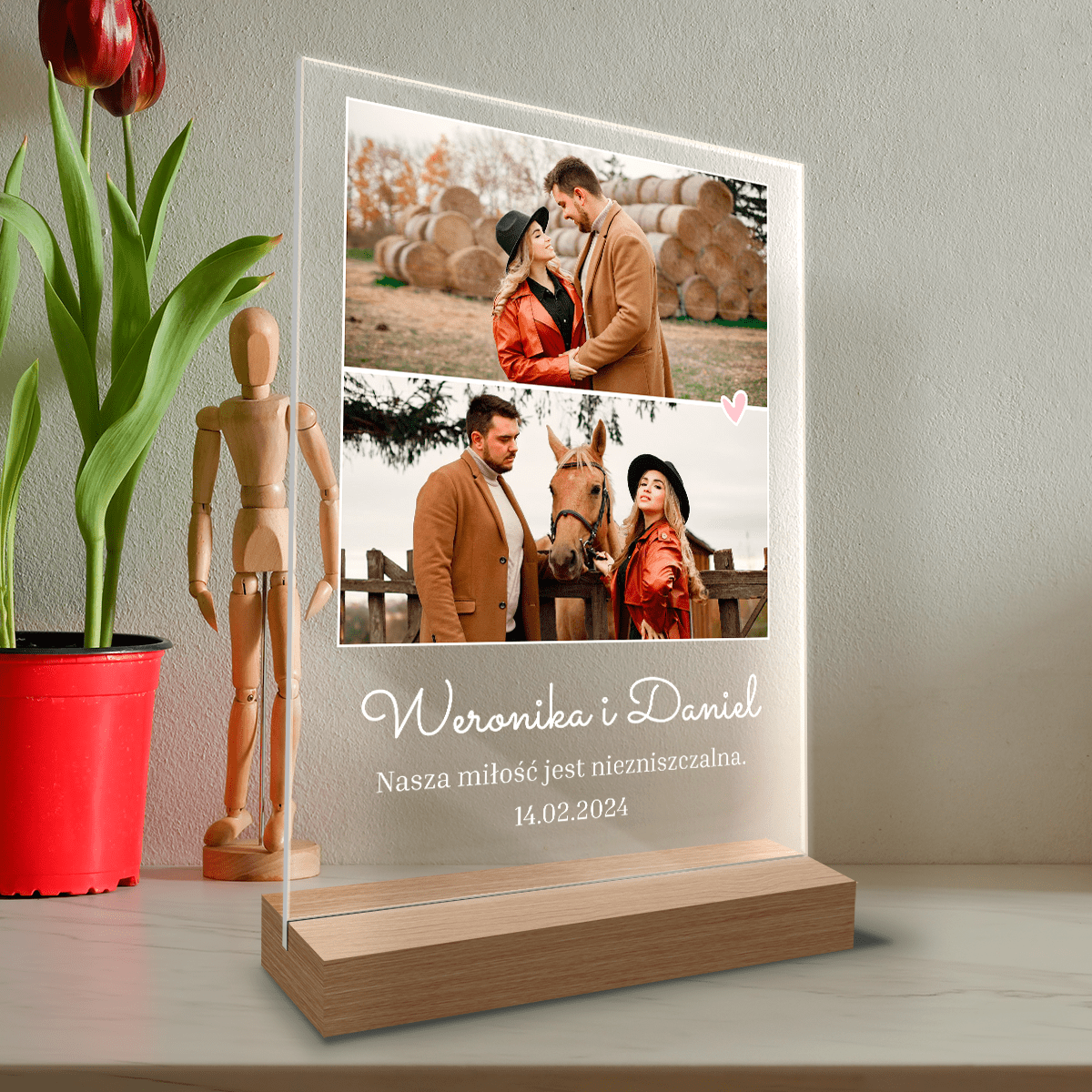 Miłość jest niezniszczalna - Druk na szkle, spersonalizowany prezent dla niej - Adamell.pl