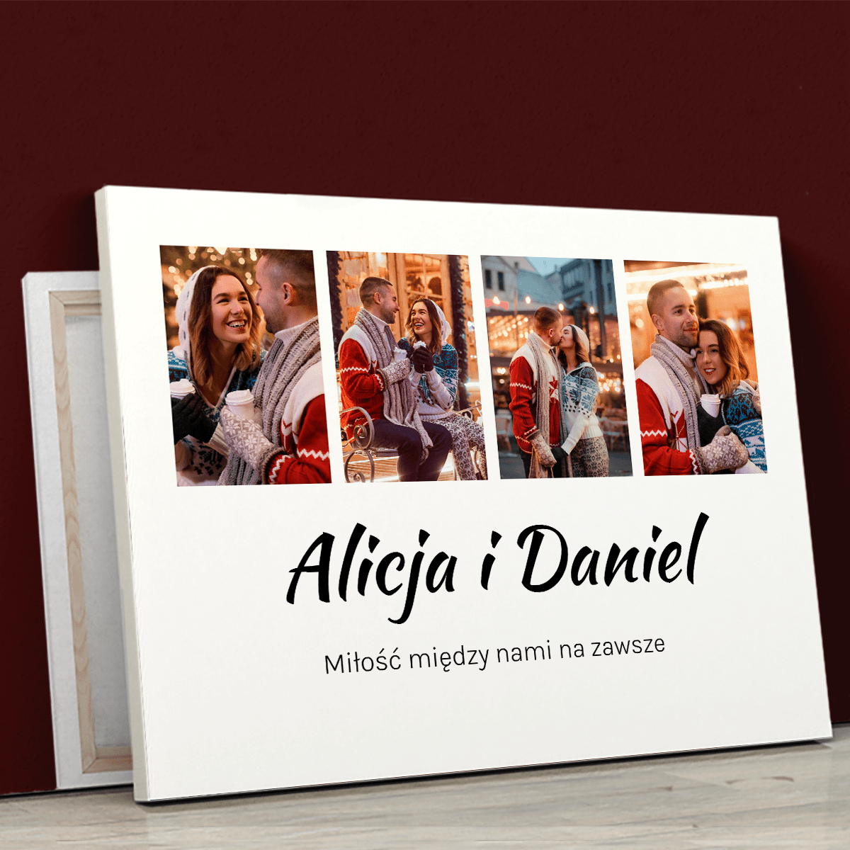 Miłość między nami - druk na płótnie, spersonalizowany prezent dla pary - Adamell.pl