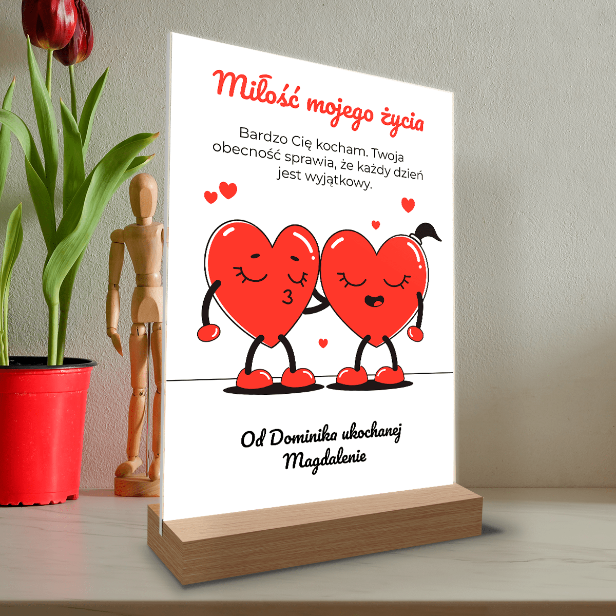 Miłość życia - Druk na szkle, spersonalizowany prezent dla pary - Adamell.pl