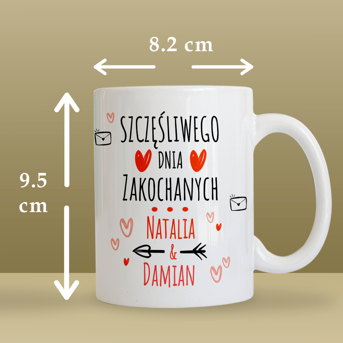 Miłosny kubek - 1x Kubek z nadrukiem, spersonalizowany prezent dla niego - Adamell.pl