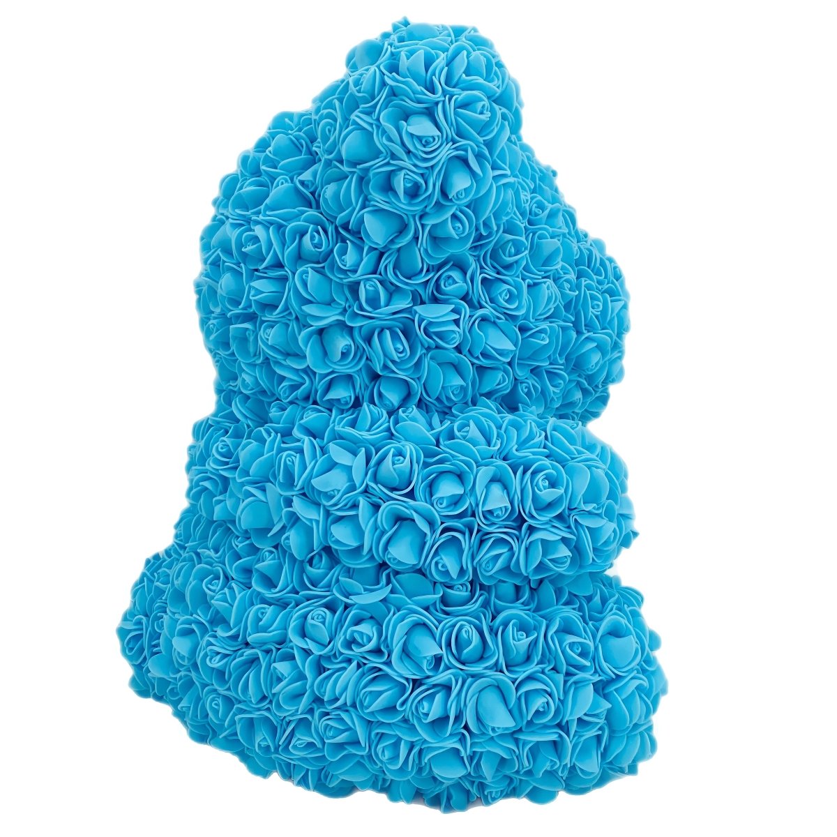 Miś z róż | Niebieski z sercem, ZESTAW, Wyjatkowy pomysł na prezent dla dziewczyny, przyjaciółki, kobiety, najlepsze na walentynki, na 18 urodziny - Adamell.pl