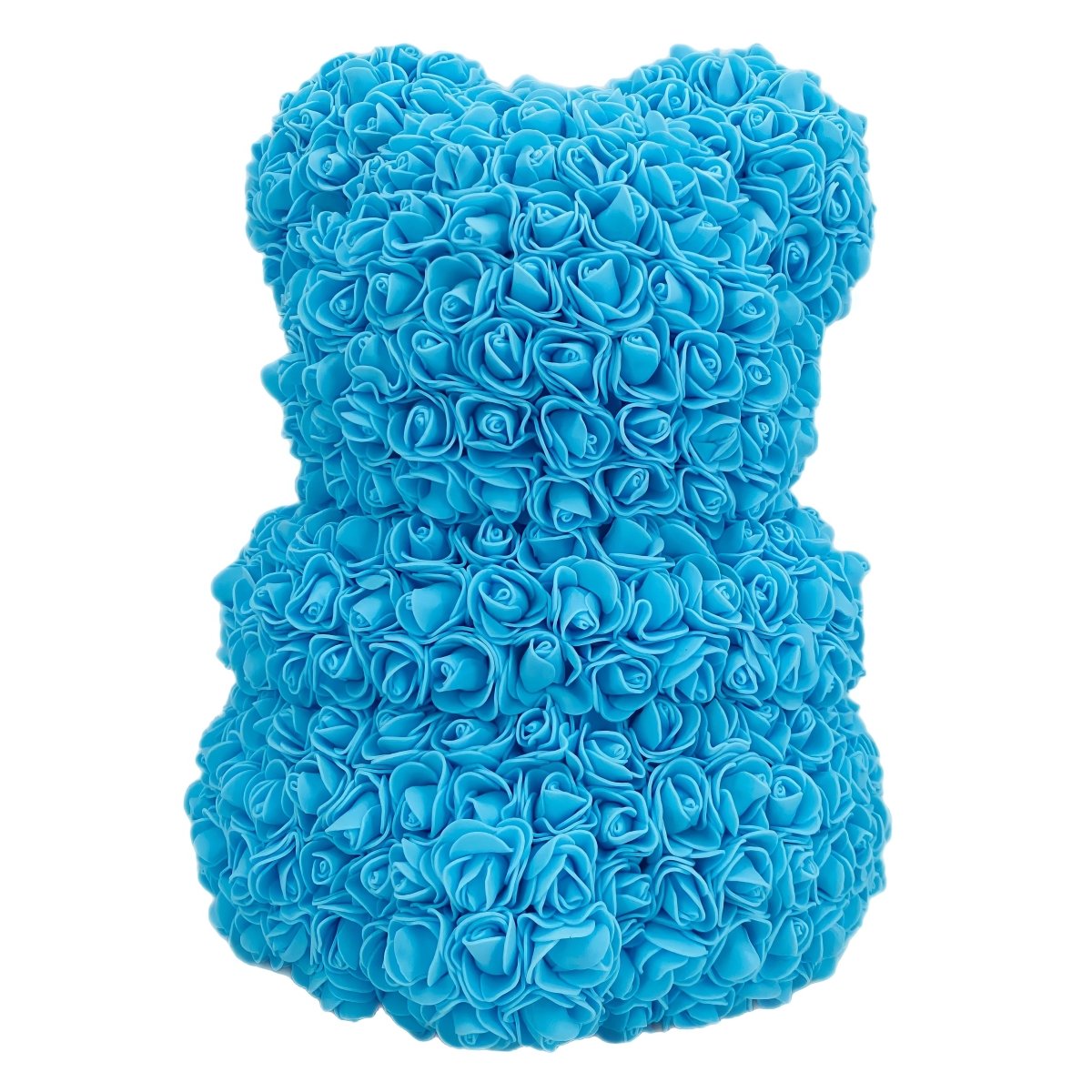 Miś z róż | Niebieski z sercem, ZESTAW, Wyjatkowy pomysł na prezent dla dziewczyny, przyjaciółki, kobiety, najlepsze na walentynki, na 18 urodziny - Adamell.pl