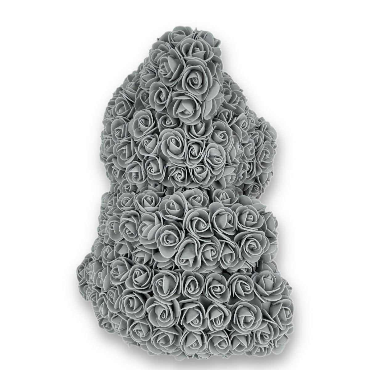 Miś z róż | Szary z sercem 40 cm, Wzruszający, Nietypowy, uniwersalny prezent dla rodziny, kuzynki, podziękowanie, psychologa, weterynarza, krawcowej - Adamell.pl - Wyjątkowe Prezenty