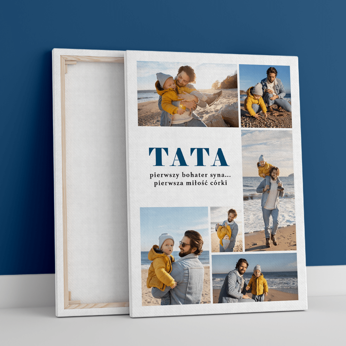 Mój bohater TATA - druk na płótnie, spersonalizowany prezent dla taty - Adamell.pl