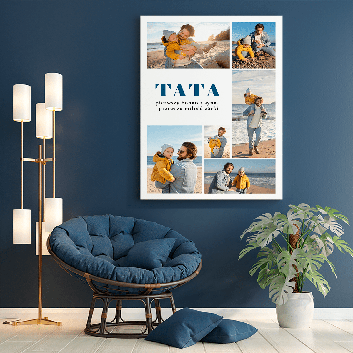 Mój bohater TATA - druk na płótnie, spersonalizowany prezent dla taty - Adamell.pl