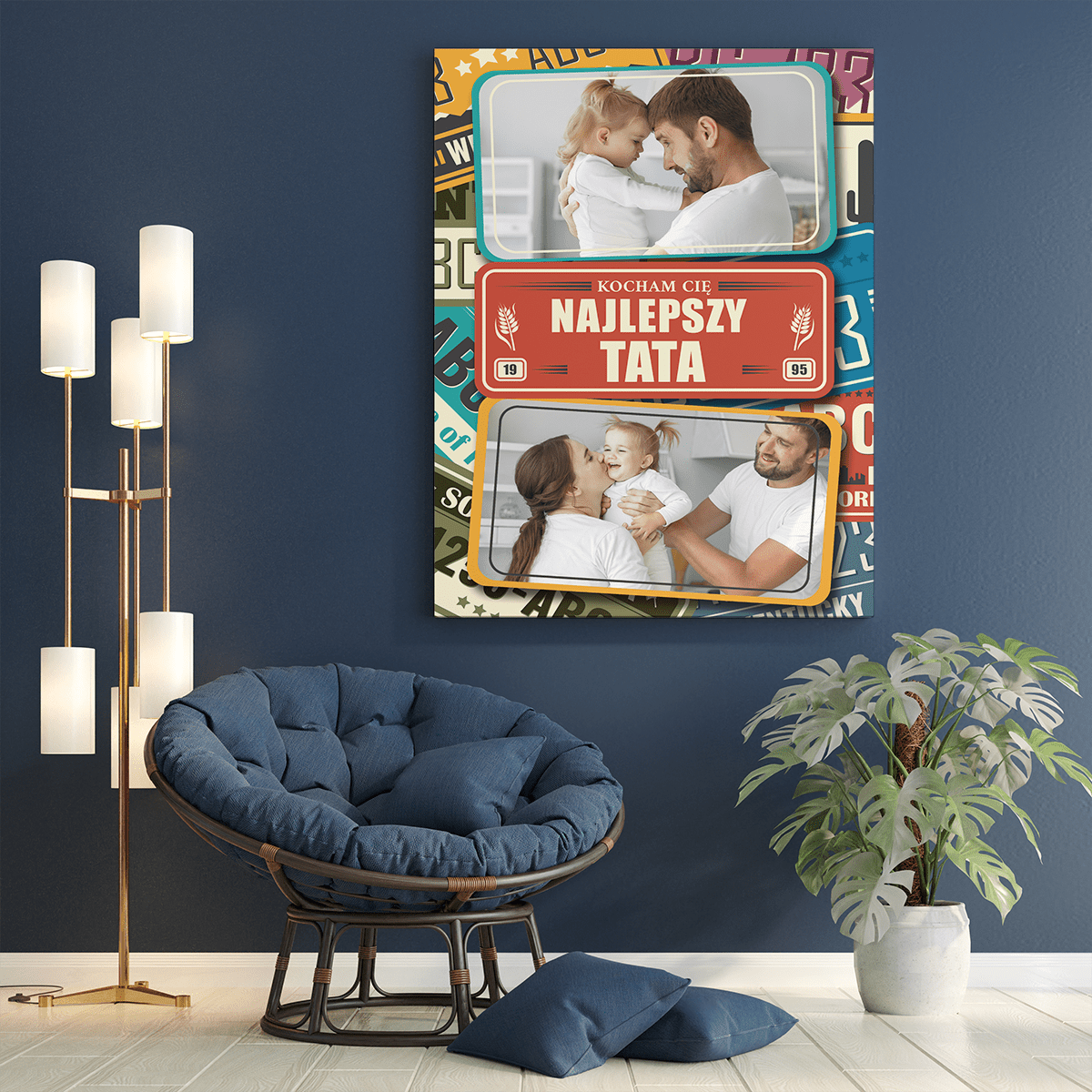 Mój kochający tata - druk na płótnie, spersonalizowany prezent dla taty - Adamell.pl