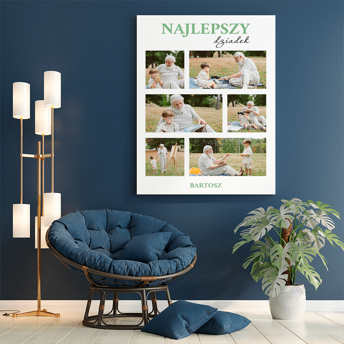 Mój najlepszy dziadek - druk na płótnie, spersonalizowany prezent dla dziadka - Adamell.pl