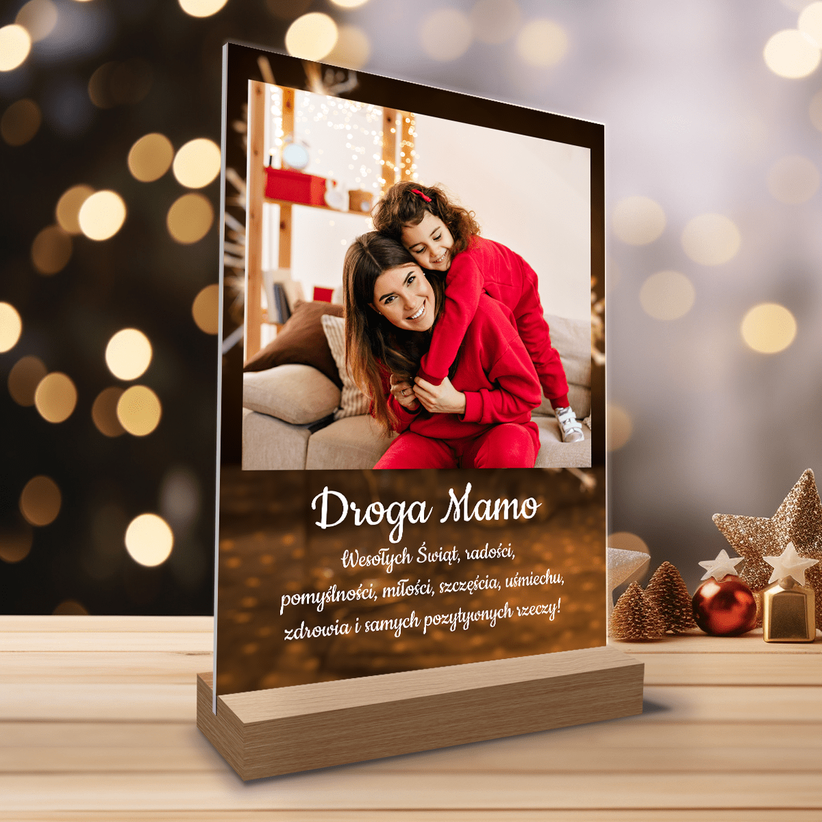 Moja droga mamo - Druk na szkle, spersonalizowany prezent dla mamy - Adamell.pl