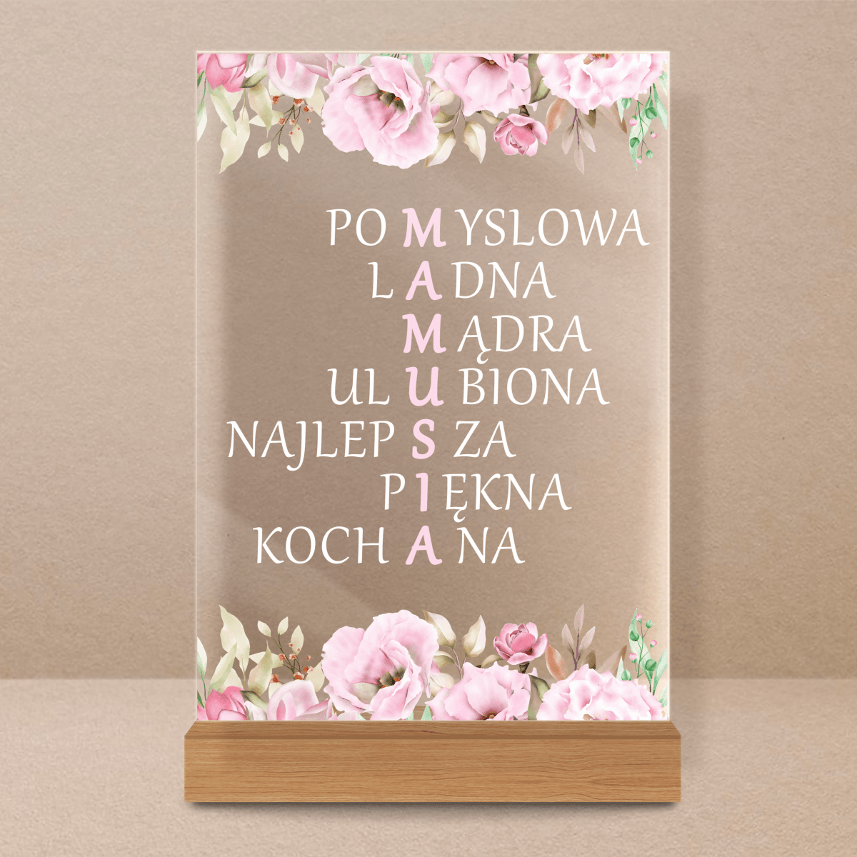 Moja mamusia - Druk na szkle, spersonalizowany prezent dla mamy - Adamell.pl